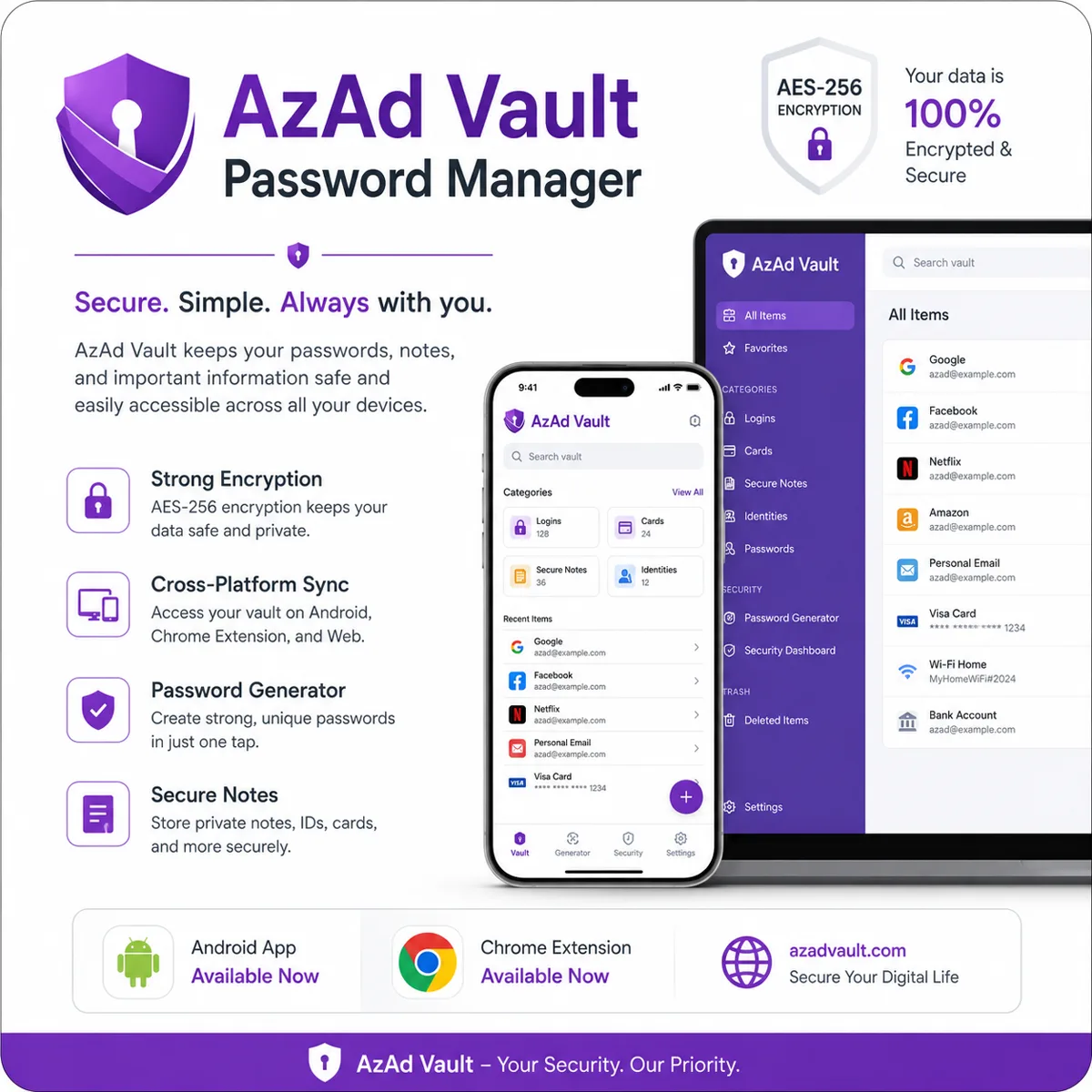 AzAd Vault password manager for Windows